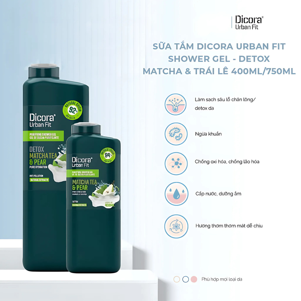Sữa tắm Dicora Urban Fit 750ml làm sạch và giúp da căng mịn