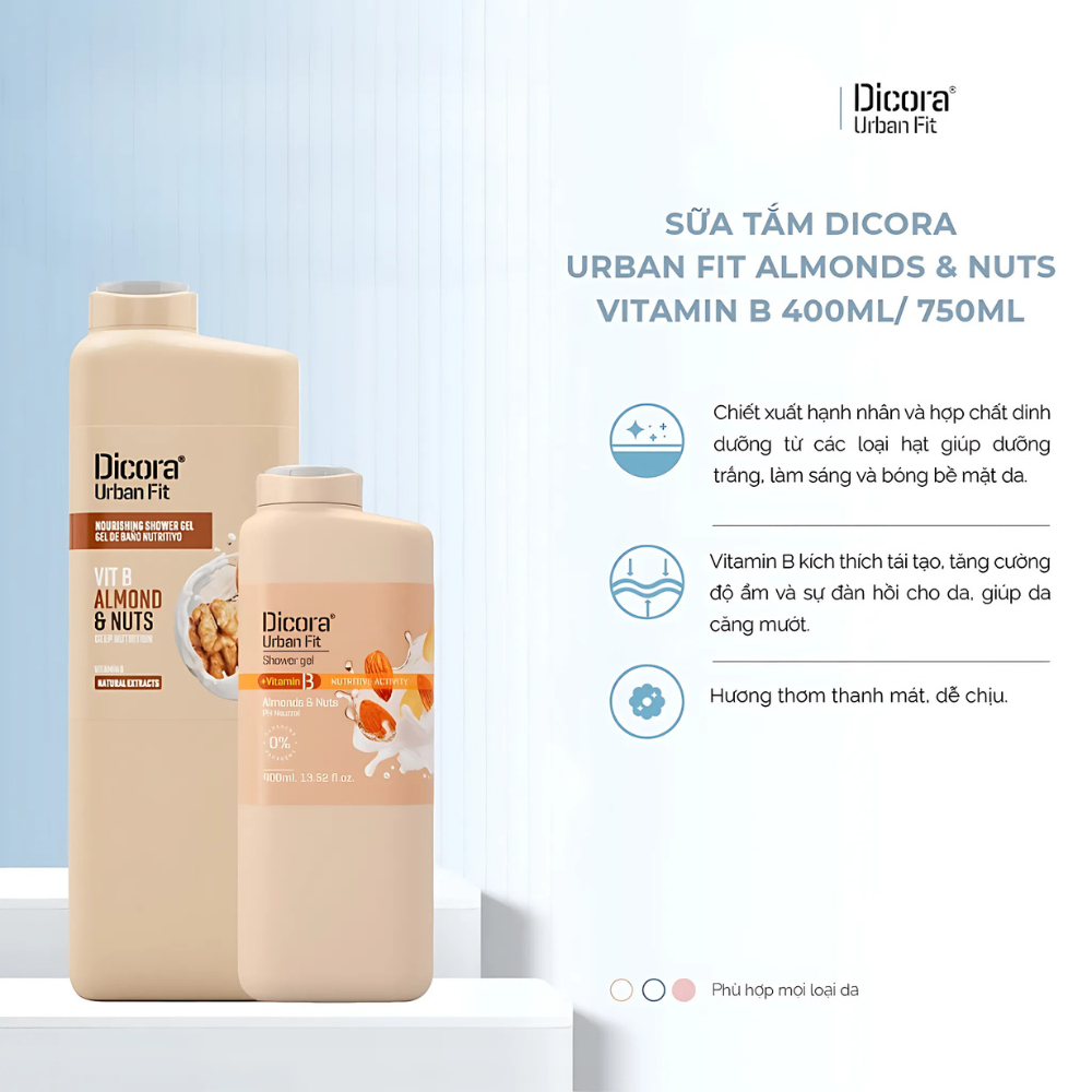 Sữa tắm Dicora Urban Fit 750ml làm sạch và giúp da căng mịn