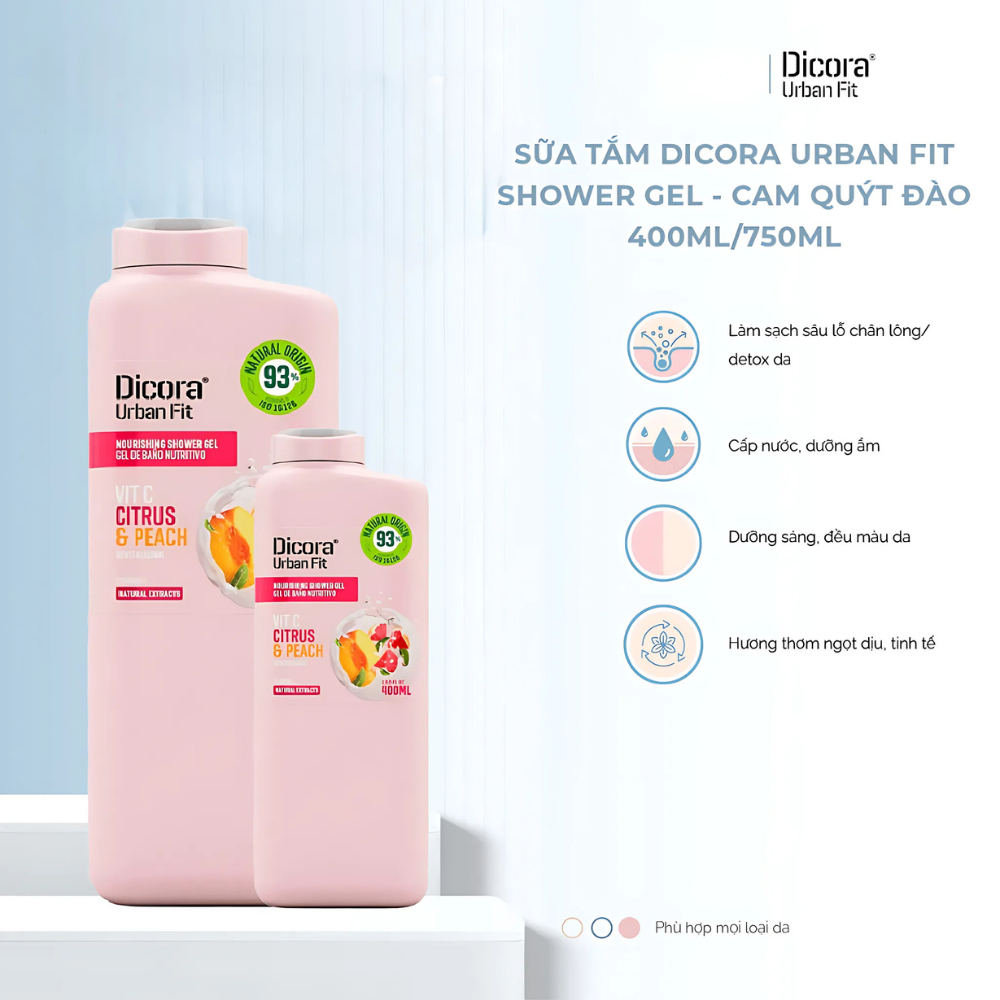 Sữa tắm Dicora Urban Fit 750ml làm sạch và giúp da căng mịn