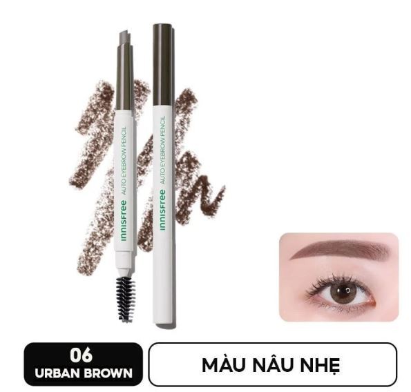 Chì kẻ mày 2 đầu Innisfree Auto Eyebrow Pencil 2g tạo chân mày tự nhiên sắc nét