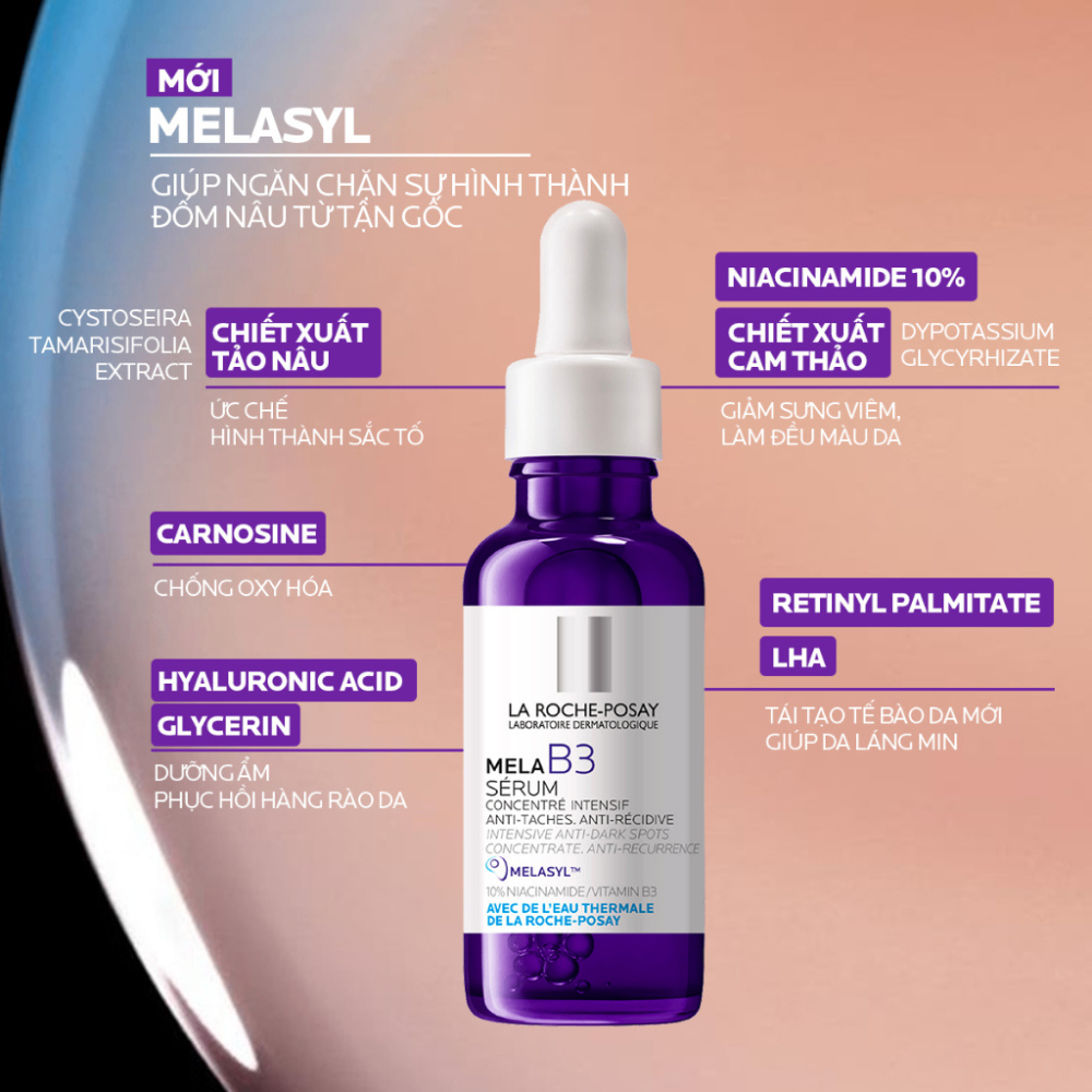 Tinh chất Laroche Posay Mela B3 dưỡng sáng da 30ml đều màu da giảm thâm nám