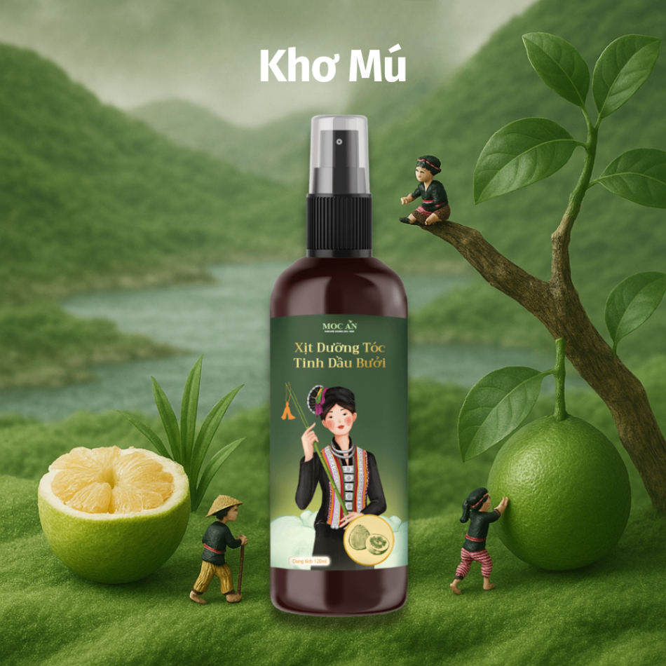Xịt tóc Mộc Ân tinh dầu bưởi 120ml kích thích mọc tóc giảm gãy rụng