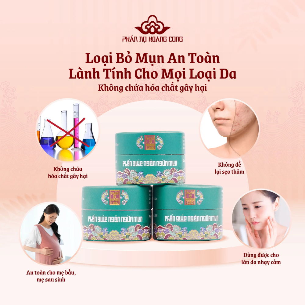 Phấn Nụ Hoàng Cung Ngăn Ngừa Mụn 25g kiềm dầu ngừa mụn
