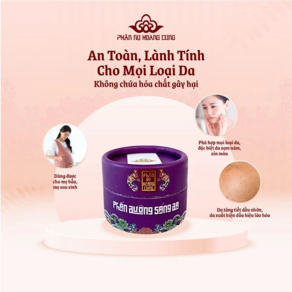 Phấn Nụ Hoàng Cung Dưỡng sáng da 25g dưỡng trắng đều màu da
