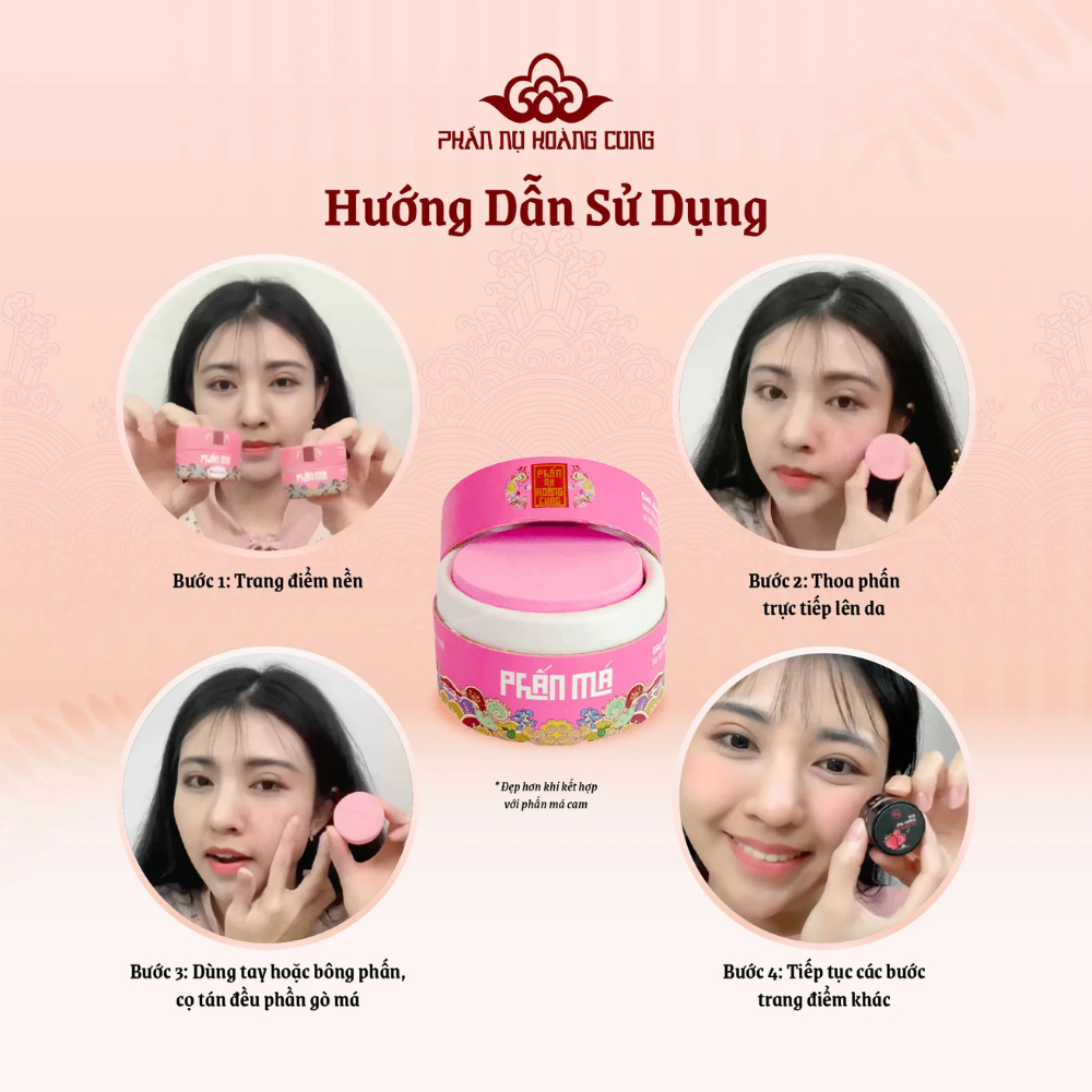 Phấn Má Hồng Phấn Nụ Hoàng Cung 25g mịn nhẹ lên màu chuẩn