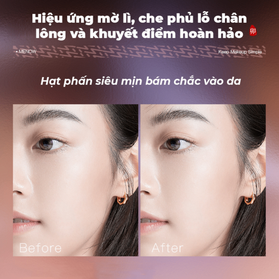 Phấn phủ dạng nén Menow Matte Tulle Makeup Powder Vietnam Edition kiềm dầu chống nước
