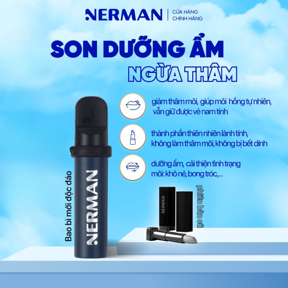 Son dưỡng Nerman Men's Lip Balm dưỡng ẩm ngừa thâm môi