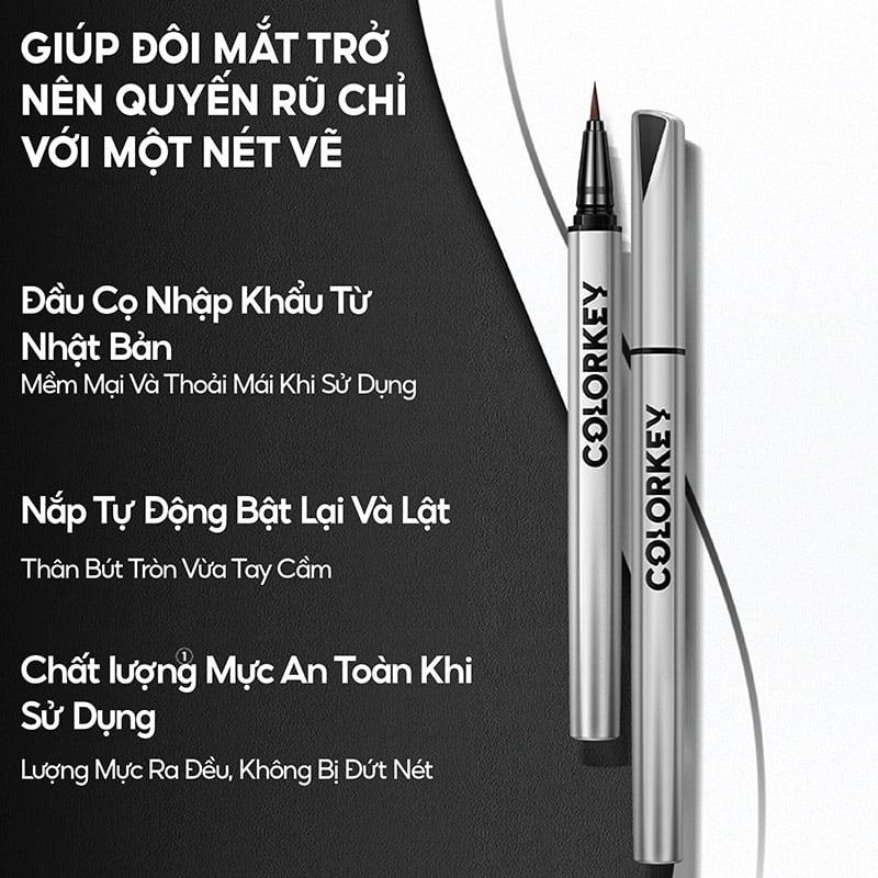Kẻ mắt nước Colorkey Floating Color Liquid Eyeliner siêu mảnh chống nước