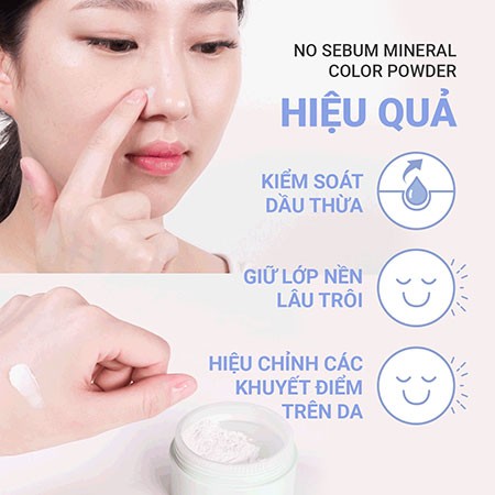 Phấn phủ dạng bột Innisfree No Sebum Mineral Powder 5g kiềm dầu giúp da khô thoáng