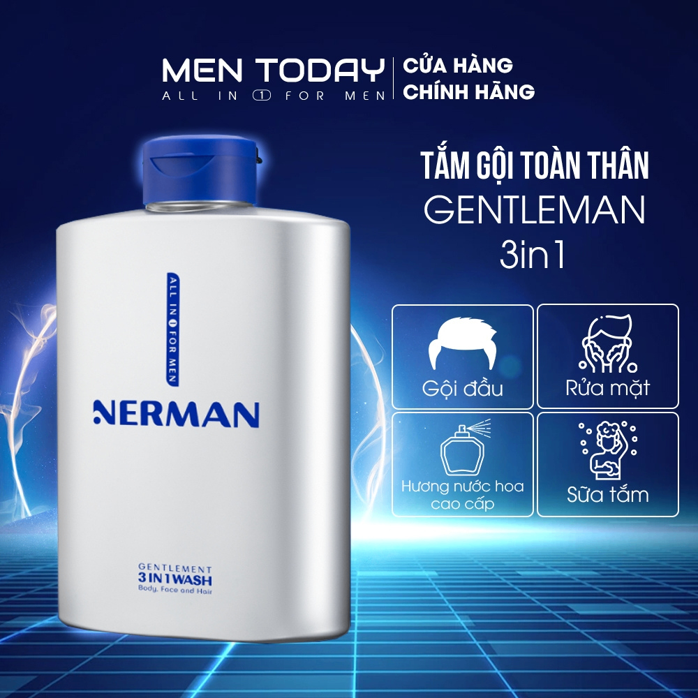 Sữa tắm gội Nerman Gentlement 3in1 350g hương nước hoa cao cấp