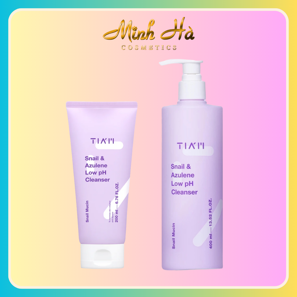 Sữa rửa mặt Tiam Snail & Azulene Low PH Cleanser 200ml/400ml dịu nhẹ cho làn da nhạy cảm