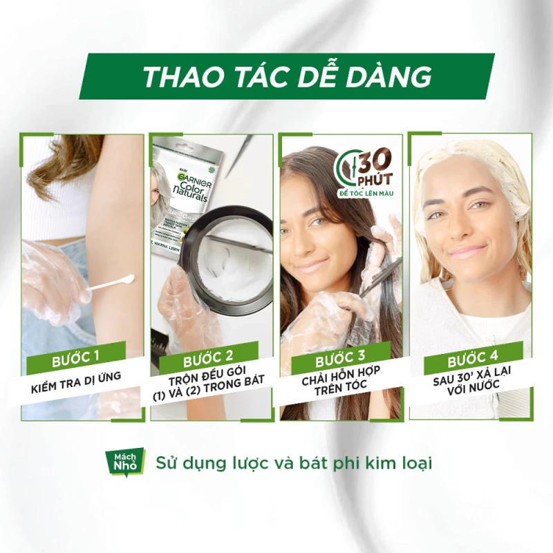 Kem Nhuộm Tóc Garnier Color Naturals Ultra Color chuẩn đều màu óng mượt