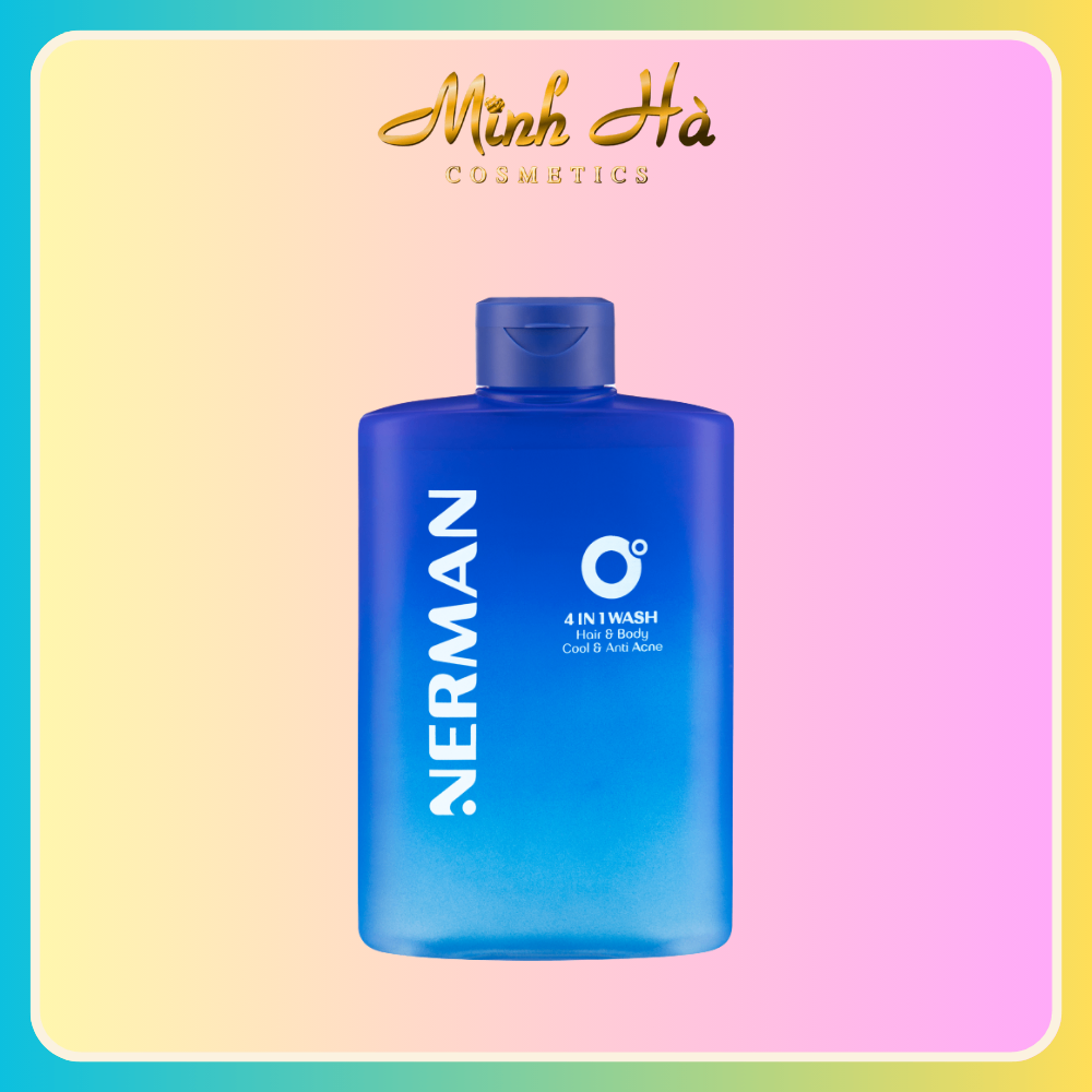 Sữa tắm gội Nerman 0 độ 4in1 Wash 330ml mát lạnh tức thì ngừa mụn