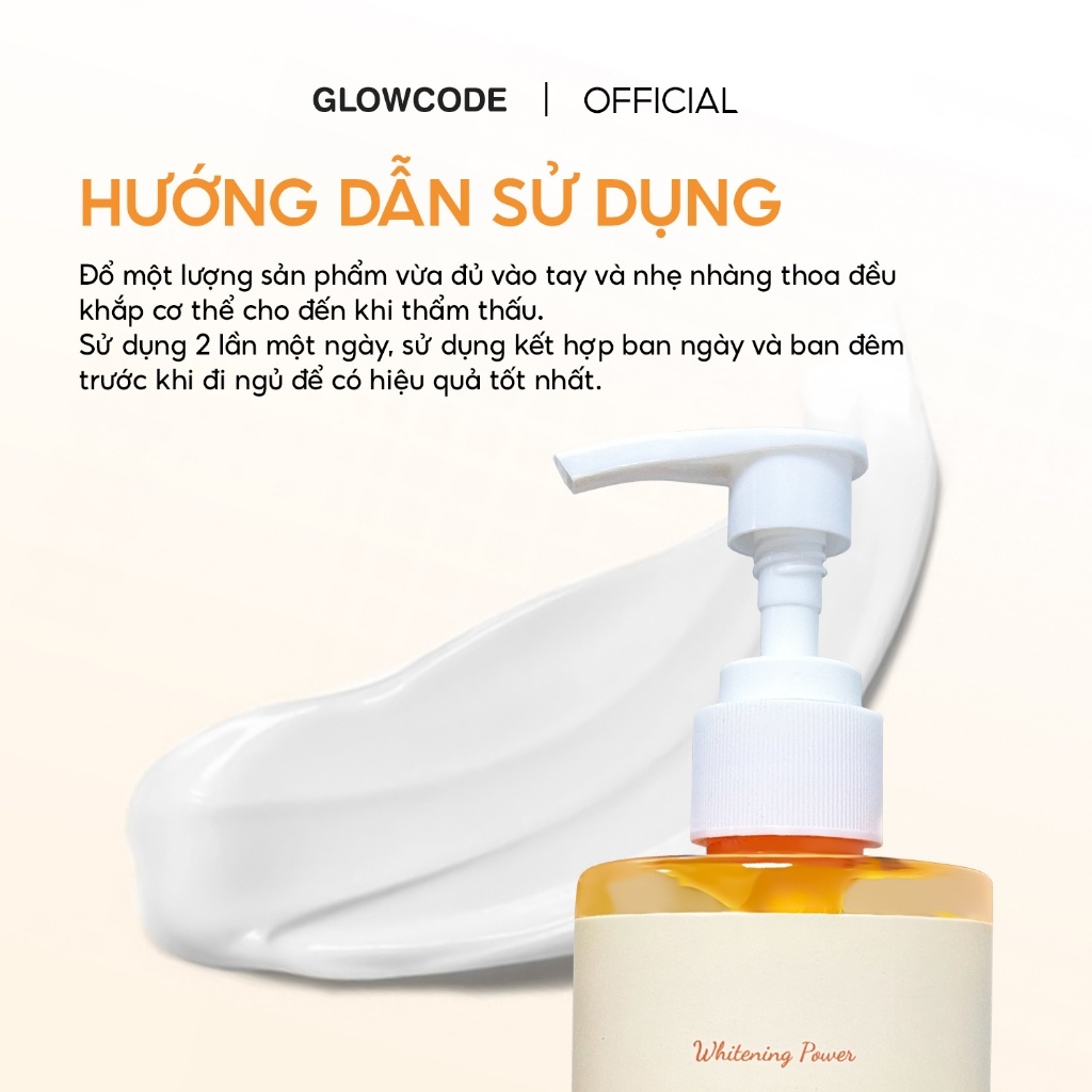 Dưỡng thể Glowcode Alpha Kojic Whitening Serum Lotion 280ml cải thiện trắng da tăng cường độ ẩm