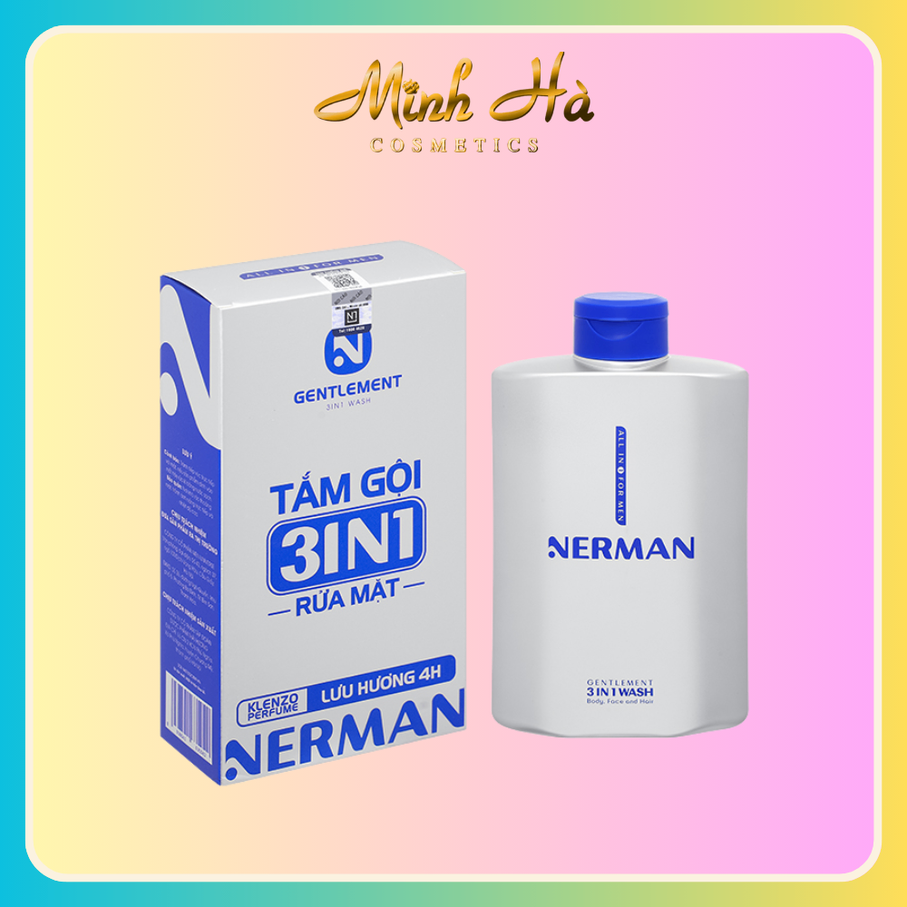 Sữa tắm gội Nerman Gentlement 3in1 350g hương nước hoa cao cấp