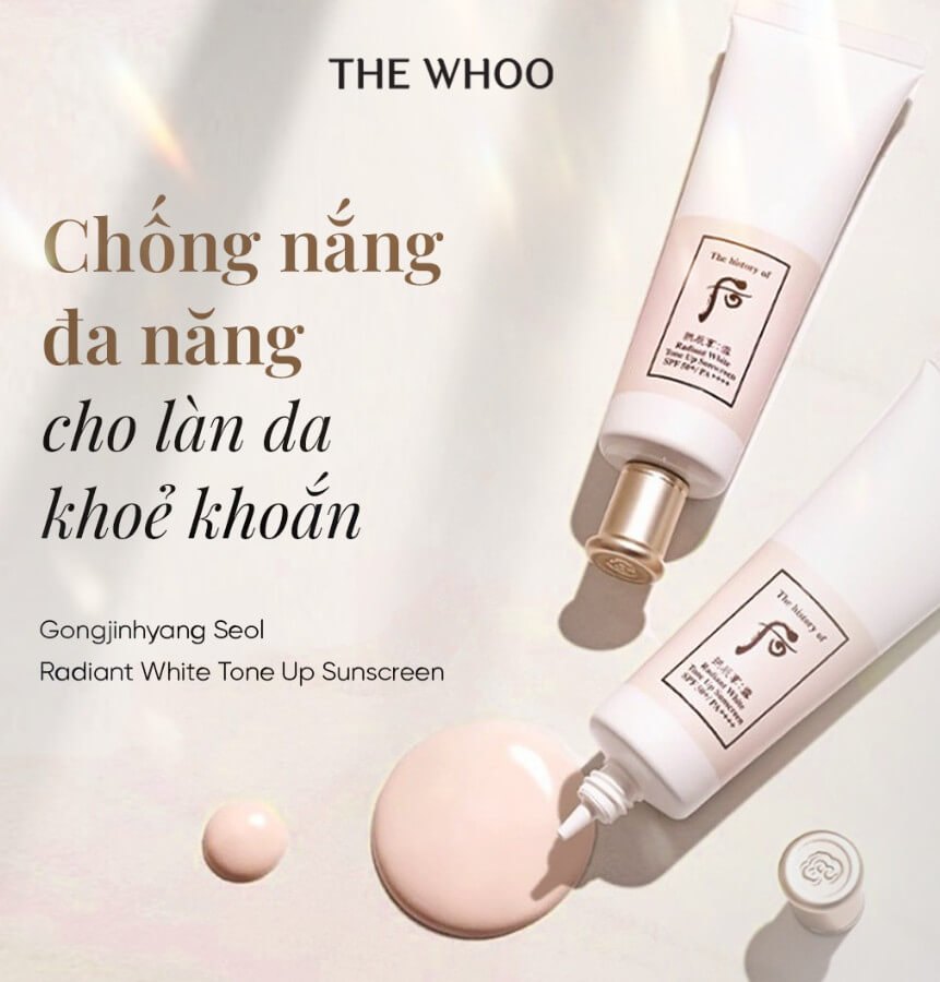 Set dưỡng da The History of Whoo Radiant White Tone Up Sunscreen Special Set