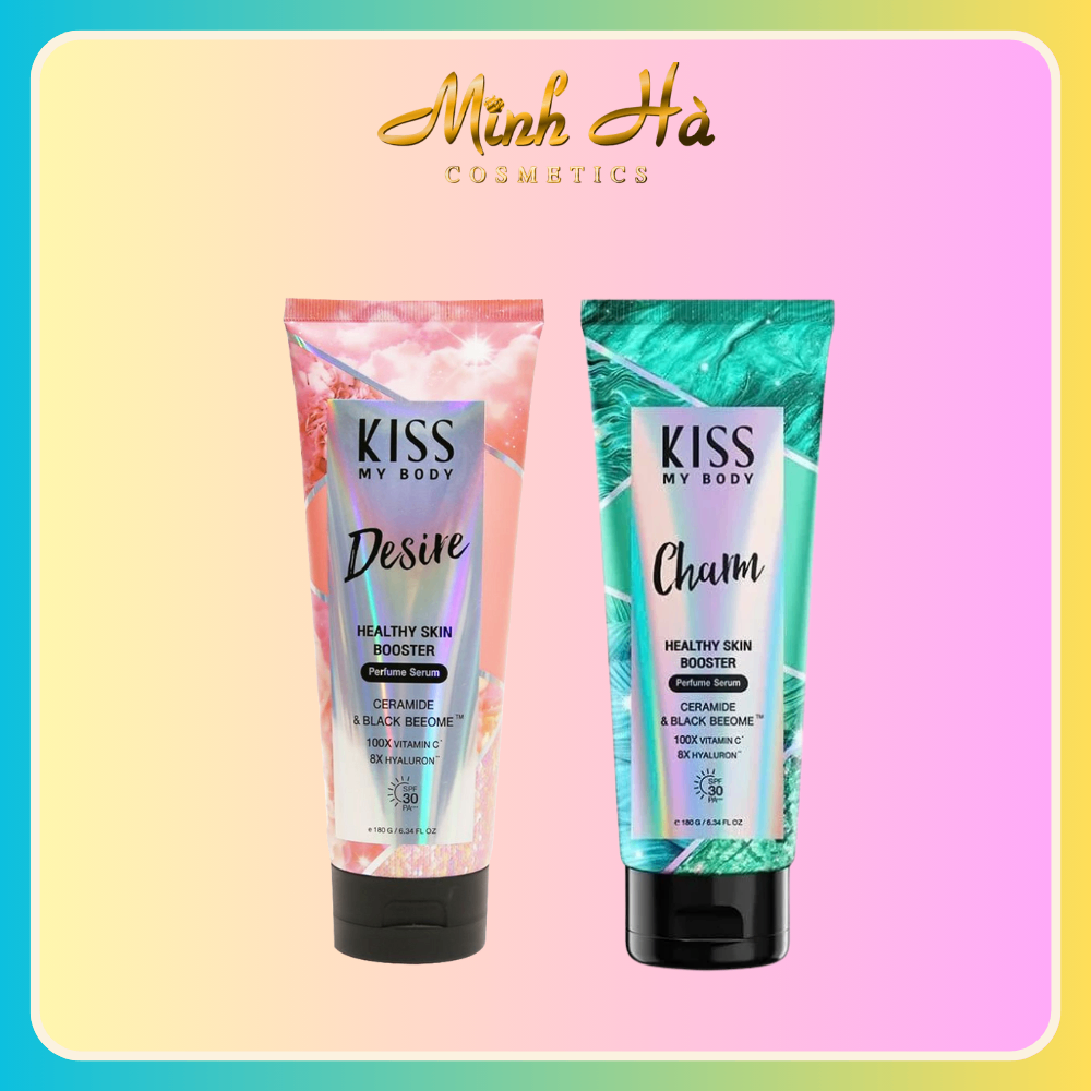 Serum dưỡng thể chống nắng Kiss My Body Healthy Skin Booster Perfume 180g hương nước hoa nhẹ nhàng