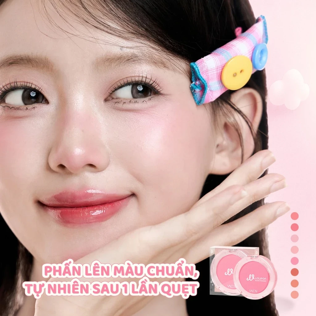 Phấn má hồng Vacosi VP14 Lolipop siêu mịn trang điểm tự nhiên
