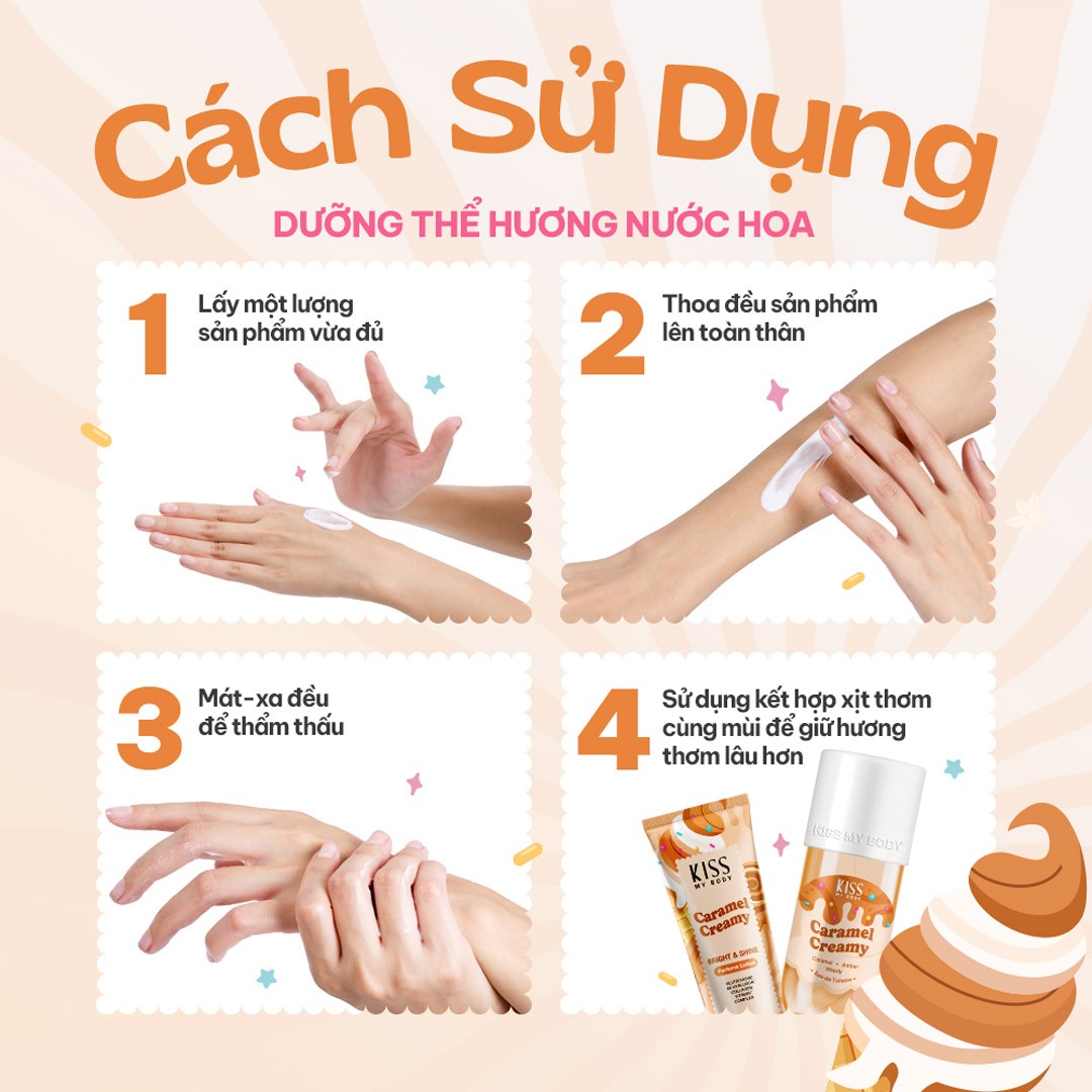 Dưỡng thể nước hoa Kiss My Body Bright & Shine Perfume Lotion 200g dưỡng ẩm sáng da lưu hương nhiều giờ