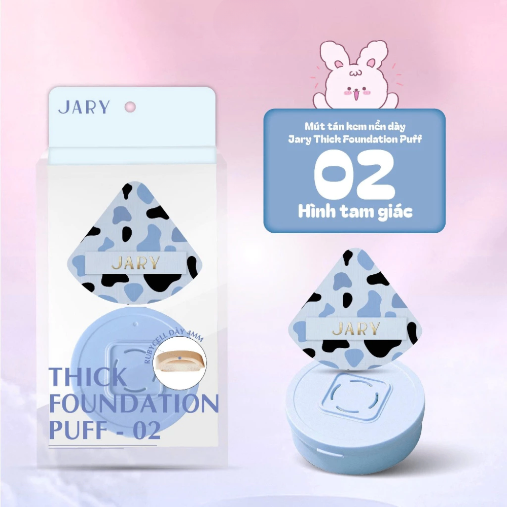 Mút tán nền Jary Thick Foundation Puff lớp nền đều màu tiệp da và mịn màng tự nhiên