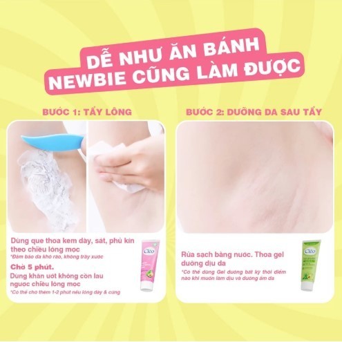 Set tẩy lông Cleo hồng 25g + Gel làm dịu da Cleo 20g