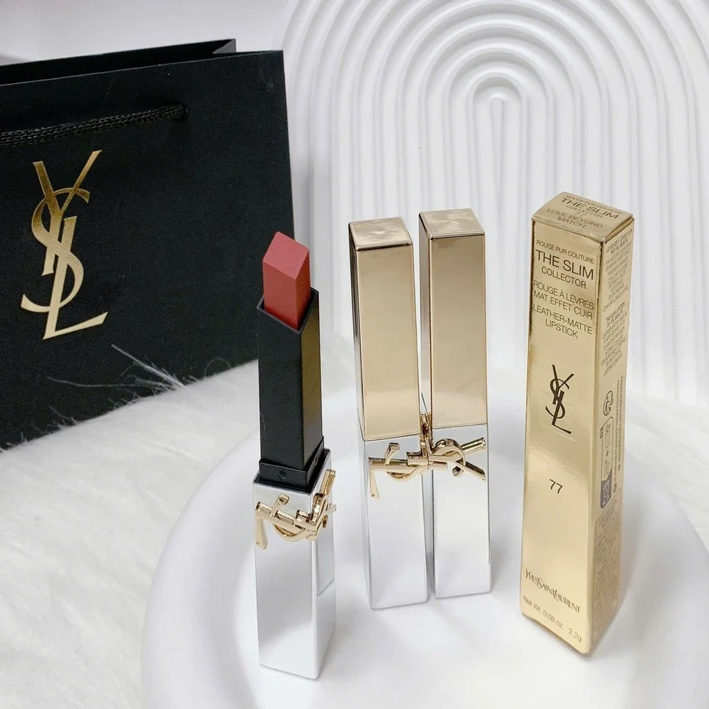 Son thỏi YSL Rouge Pur Couture The Slim Collector Gradient Rose #77 (Kèm hộp + Túi)