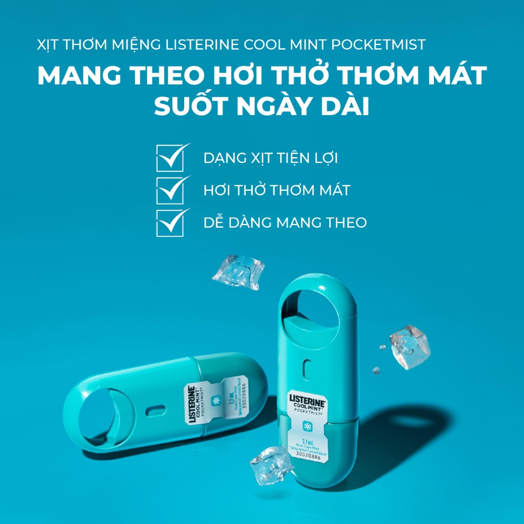 Xịt thơm miệng Listerine Cool Mint 7.7ml