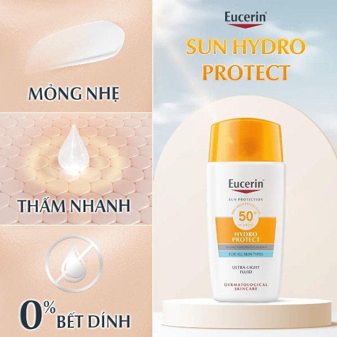 Kem chống nắng Eucerin Hydro Protect Ultra Light Fluid SPF 50+ 50ml