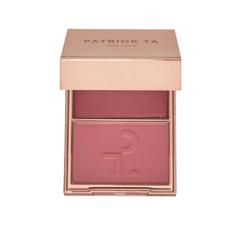 Má hồng Patrick Ta For Face Double-Take Creme & Power Blush kem và phấn má 2in1 lên màu chuẩn