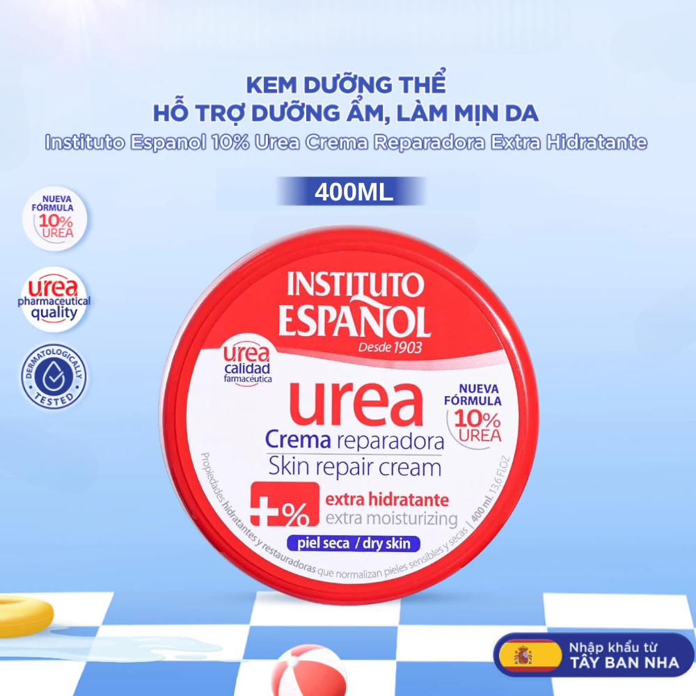 Kem dưỡng thể Instituto Espanol Urea Crema Reparadora Skin Repair Cream 30ml/400ml dưỡng ẩm sâu phục hồi và làm mềm da nứt nẻ