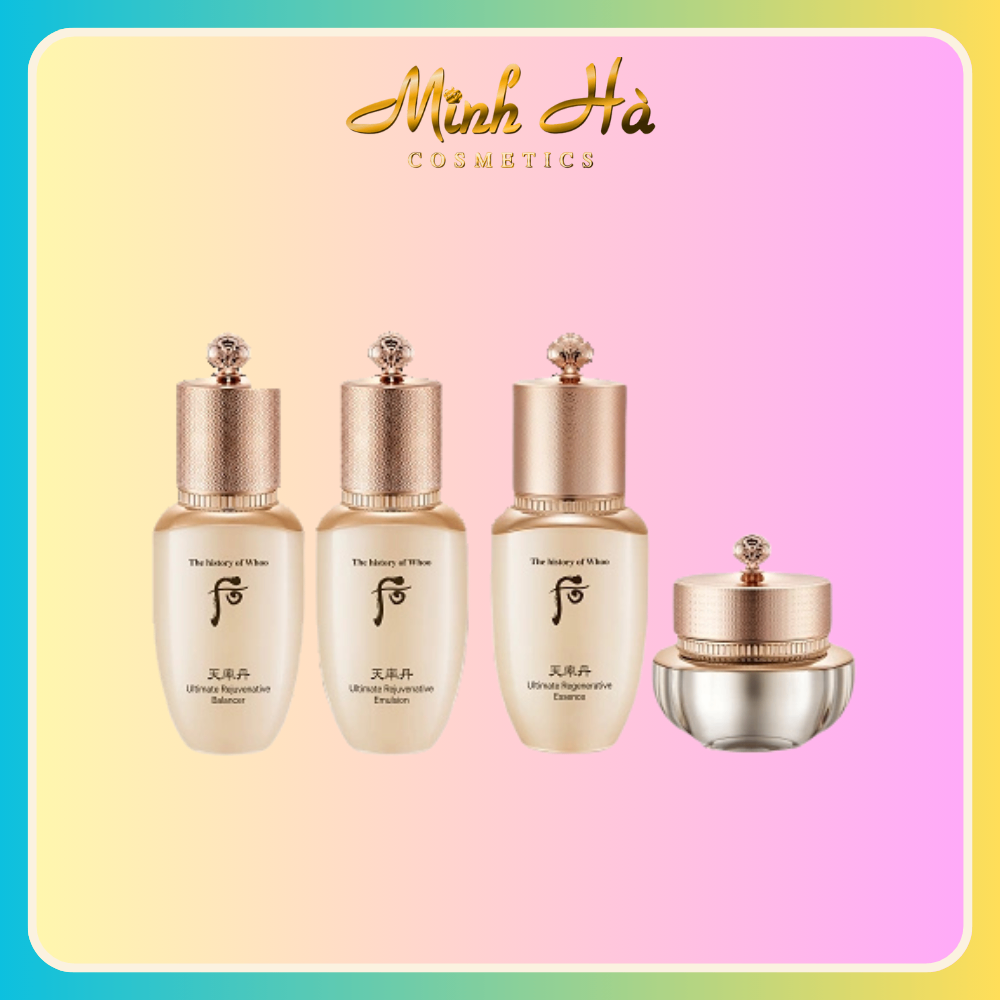 Set dưỡng da The History of Whoo Cheonyuldan 4pcs Special Set (Toner 25ml + Sữa dưỡng 25ml + Tinh chất 8ml + Kem dưỡng 10ml)