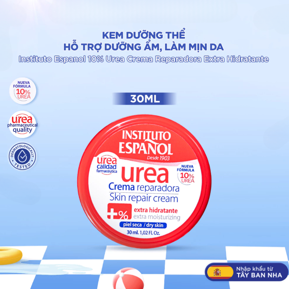 Kem dưỡng thể Instituto Espanol Urea Crema Reparadora Skin Repair Cream 30ml/400ml dưỡng ẩm sâu phục hồi và làm mềm da nứt nẻ