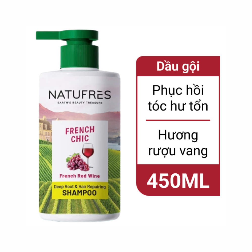 Dầu gội Natufres 250ml/450ml nuôi dưỡng da đầu và hỗ trợ giảm rụng tóc
