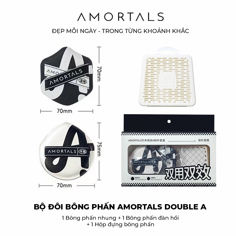 Hộp mút trang điểm AMORTALS (Mẫu mới)