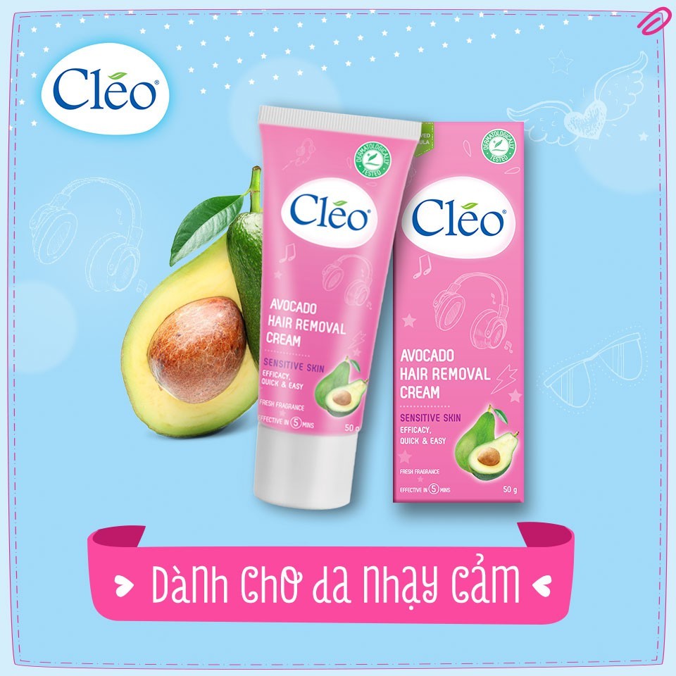 Set tẩy lông Cleo hồng 50g + Tẩy da chết Befilki 350g