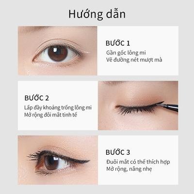 Kẻ mắt nước Zeesea #Black đầu cọ mảnh chống nước cho người mới bắt đầu