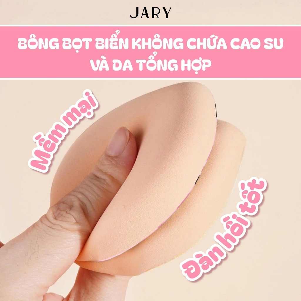 Mút tán nền Jary Thick Foundation Puff lớp nền đều màu tiệp da và mịn màng tự nhiên