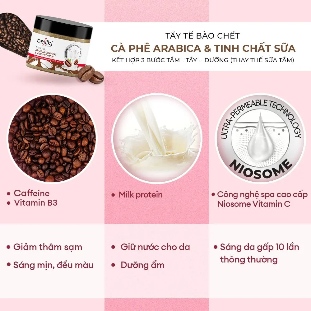 Set tẩy lông Cleo hồng 50g + Tẩy da chết Befilki 350g