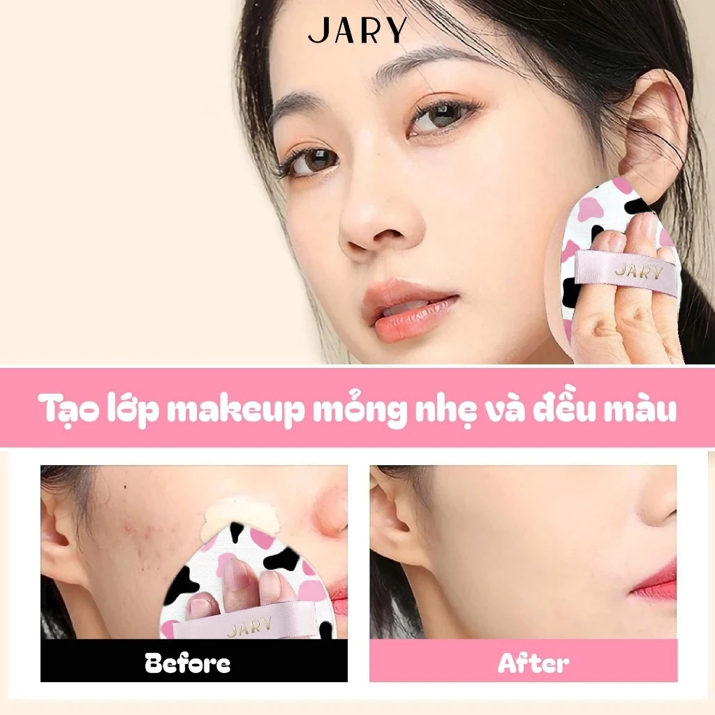 Mút tán nền Jary Thick Foundation Puff lớp nền đều màu tiệp da và mịn màng tự nhiên