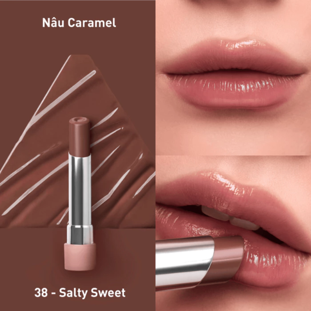 Son dưỡng có màu 3CE Glazy Lip Glow dưỡng ẩm tự nhiên cho môi căng mọng tươi tắn
