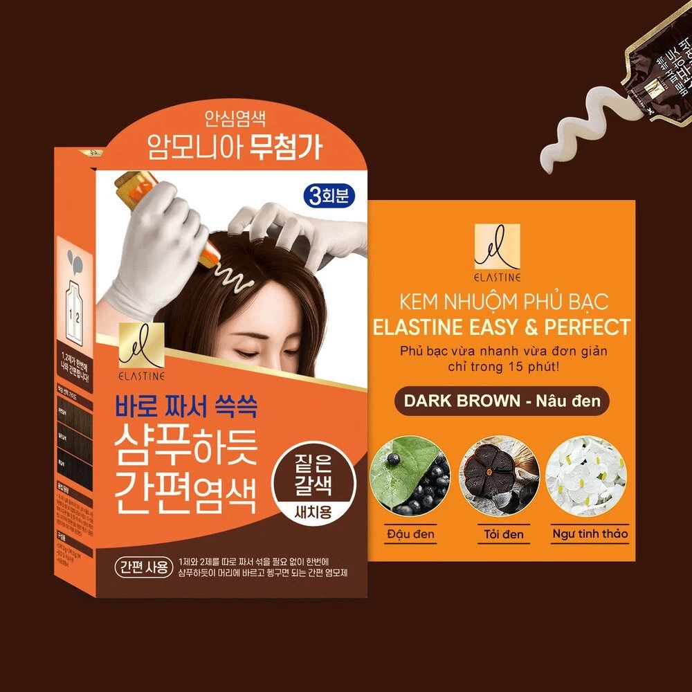 Nhuộm phủ bạc Elastine 60g che phủ tóc bạc toàn diện