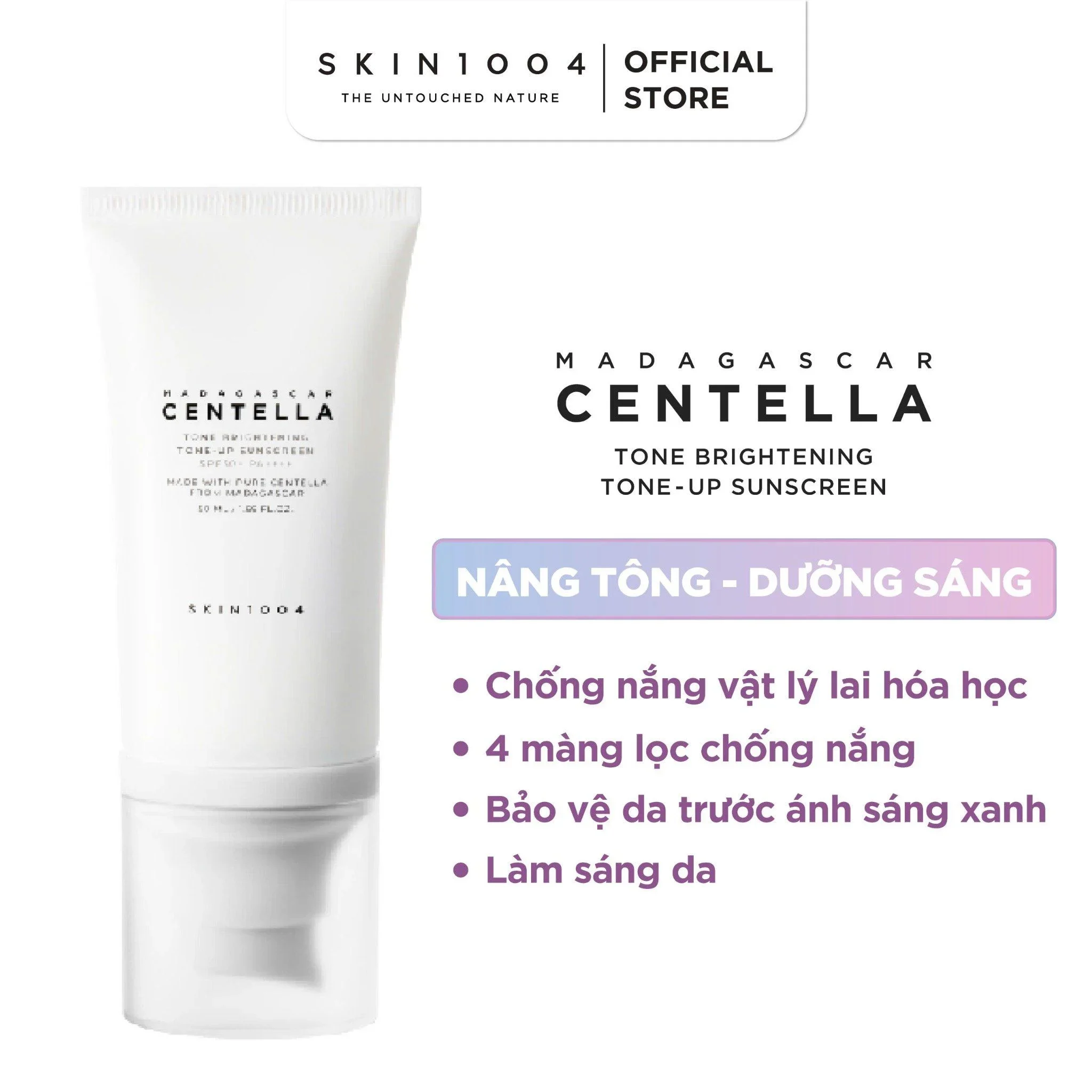 Kem chống nắng Skin1004 Madagascar Centella Tone Brightening Tone-Up Sunscreen SPF50+ PA++++ 50ml