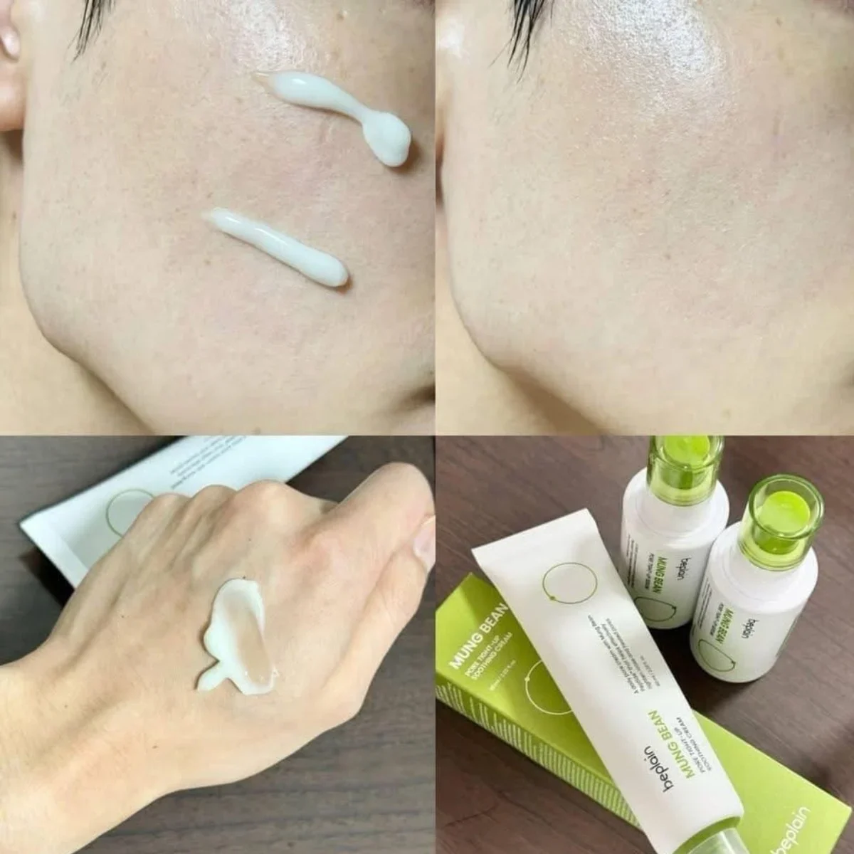 Kem dưỡng ẩm Beplain Mung Bean Pore Tight Up Soothing Cream 60ml