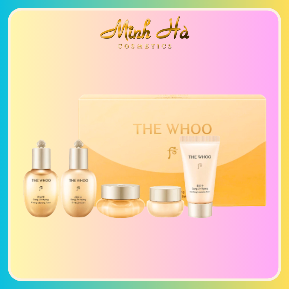 Set dưỡng da The History of Whoo Gong Jin Hyang Firming 5pcs Gift Kit (Sữa rửa mặt 13ml +Toner 20ml + Serum 20ml + kem dưỡng 10ml + kem mẳt 4ml )