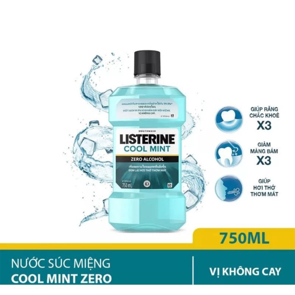Nước súc miệng Listerine Cool Mint Total Care Sensitive 250/750ml cho răng nhạy cảm