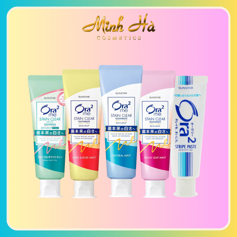 Kem đánh răng Ora2 me Stain Clear Toothpaste 140g hơi thở thơm mát đánh bay mảng bám và vết ố