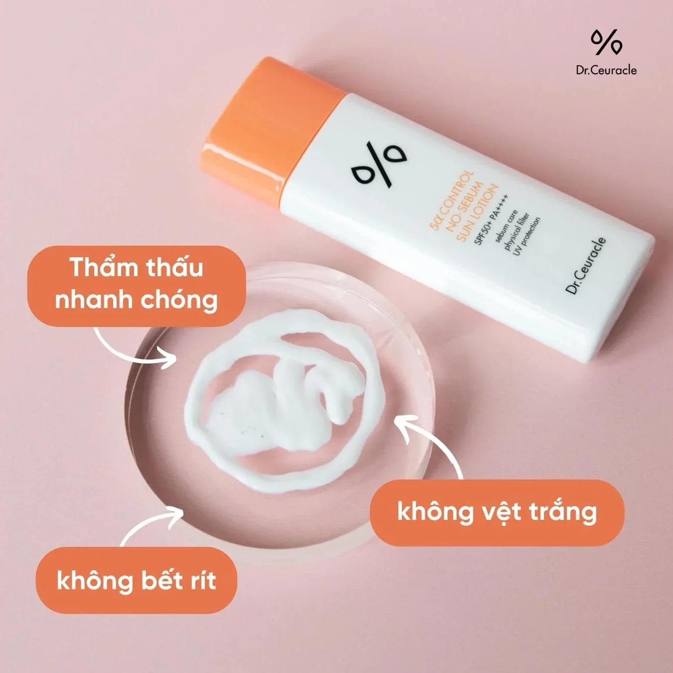 Kem Chống Nắng Dr.Ceuracle 5Alpha Control No-Sebum SPF 50+ PA++++ 50ml