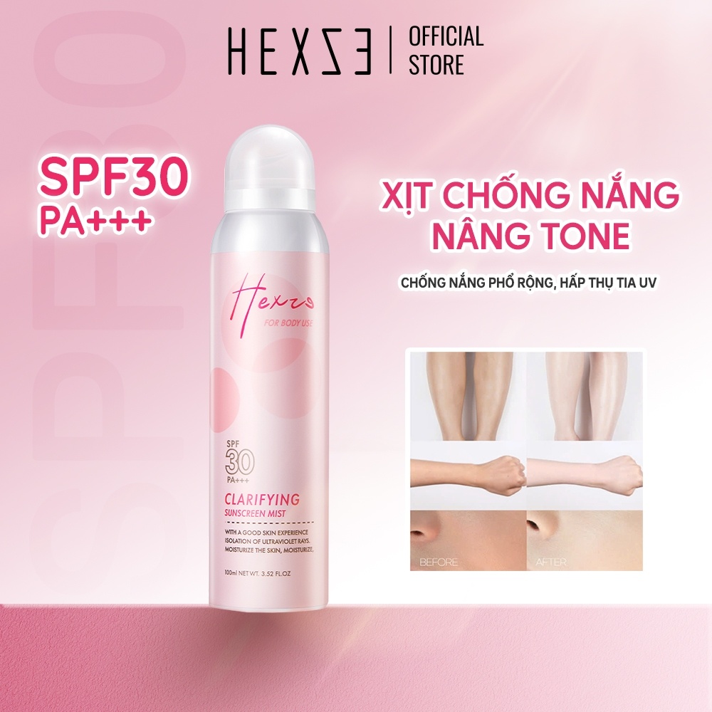 Xịt chống nắng nâng tông Hexze Brighten Body Tone Up Cream 100ml