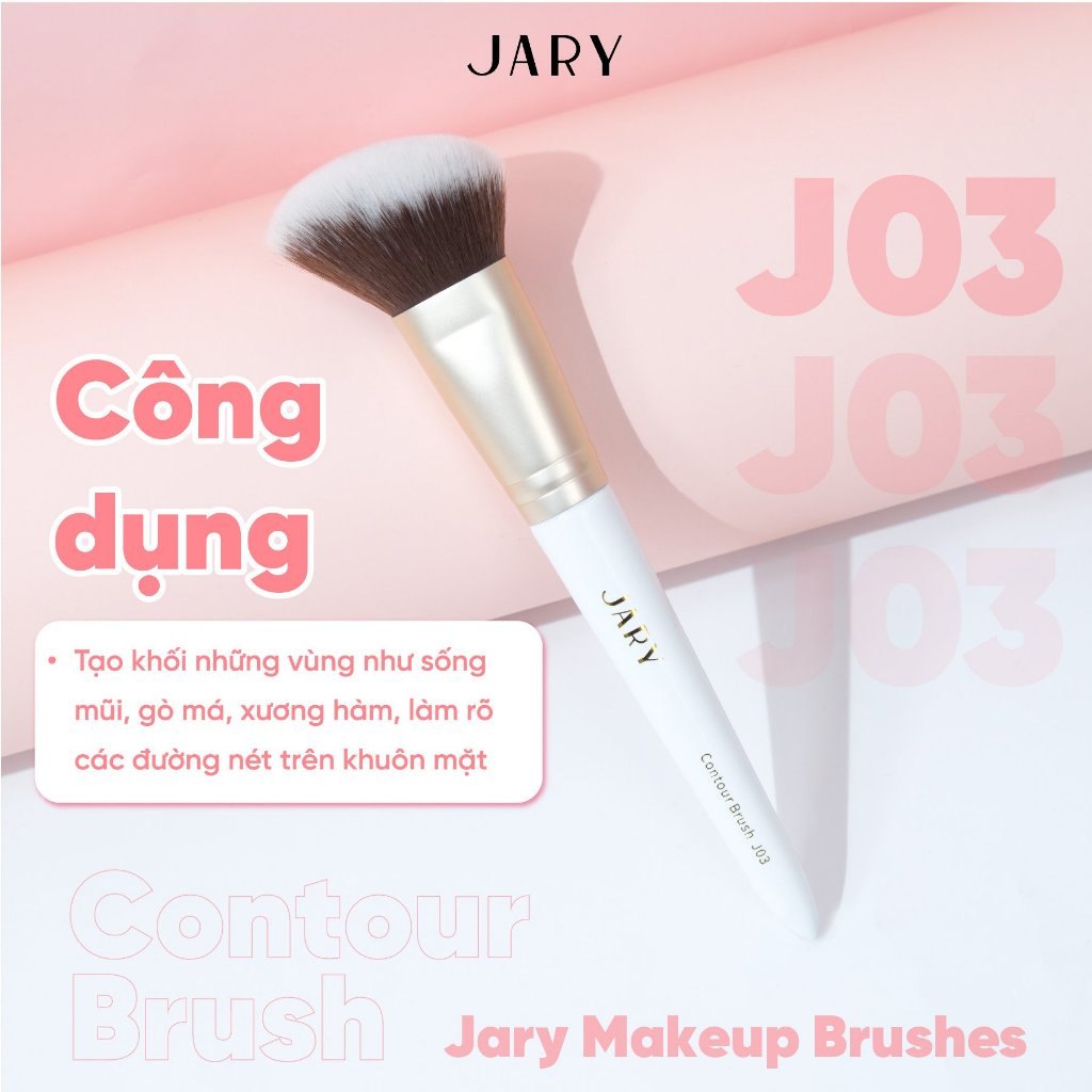 Cọ trang điểm cao cấp thuần chay Jary Makeup Brush lẻ từng cây tán phấn đều màu mềm êm trên da