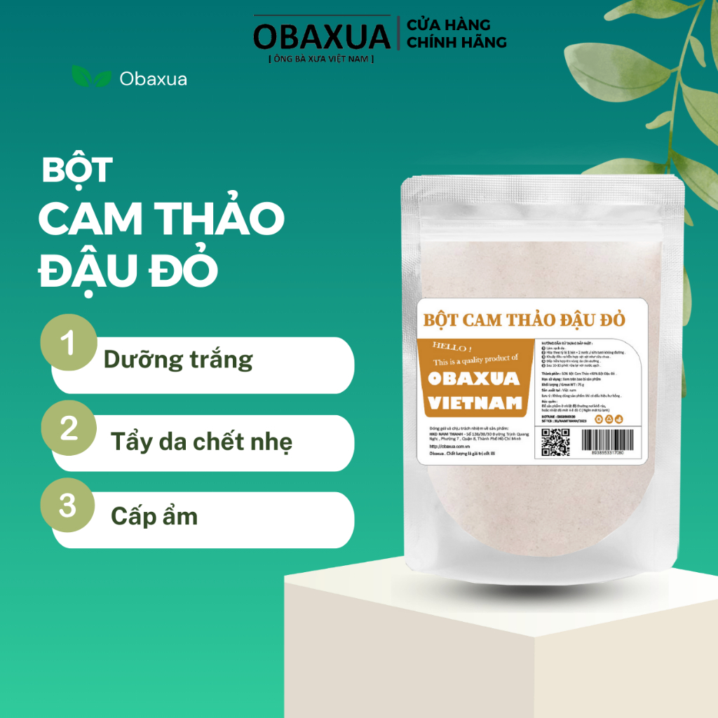 Bột đắp mặt nạ thiên nhiên Obaxua 75/250/500g các loại